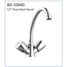 Bd1004D Double Handles Brass Basin Faucet